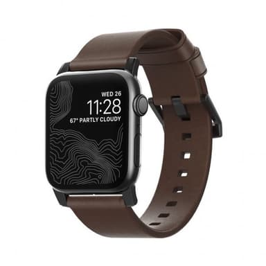 NOMAD Apple Watch 40/38mm Armbånd Modern Strap Svart/Rustic Brown