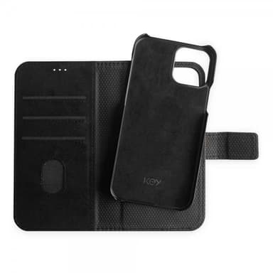 Key iPhone 12 Pro Max Etui Magnet Wallet Unstad Löstagbart Deksel Svart