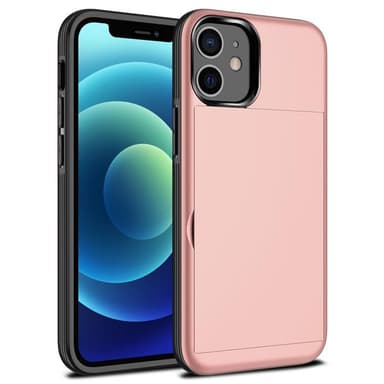 iPhone 12 Max-deksel med kortspor Rosa