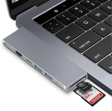 Dobbel USB-C Thunderbolt 3 Multiport-adapter 7 porter