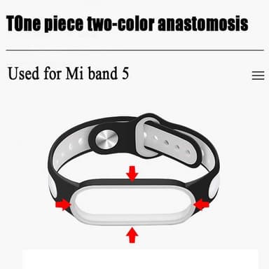Xiamoi Mi Band 5 armbånd silikon svart / rød