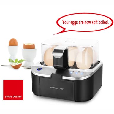 Eggekoker ""Talking egg cooker"" Black X