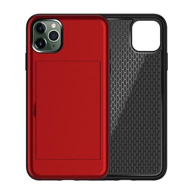iPhone 11 Pro Max deksel med kortspor TPU / PC Rød