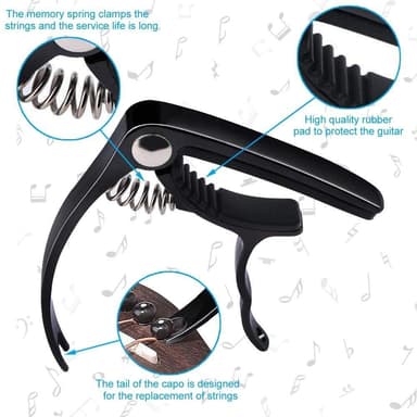 Universal gitar capo - svart