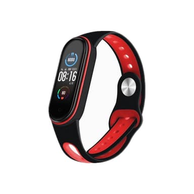 Xiamoi Mi Band 5 armbånd silikon svart / rød