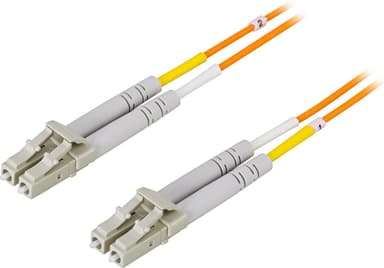 DELTACO OM1 fiberkabel, LC - LC, dupleks, UPC, 62.5 / 125, 20m, oransje