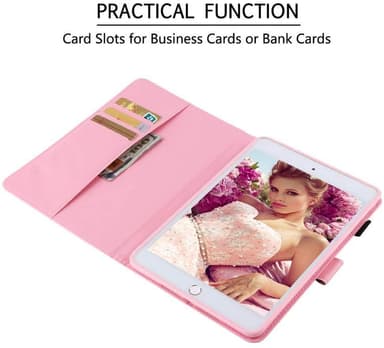 iPad Air / 2 / 9,7 "deksel Pink / White Cat-motiv
