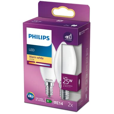 2-pak LED E14 Kron 25W Frost 250lm
