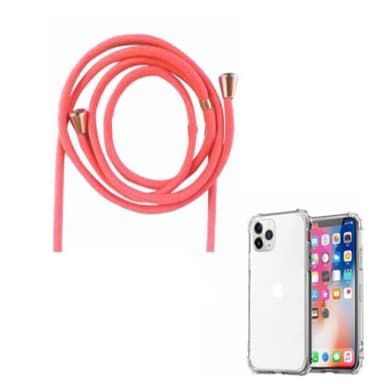 iPhone 12 Mini-deksel med halskjede Rosa
