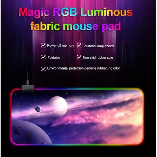 Gaming RGB-musematte med bakgrunn svart
