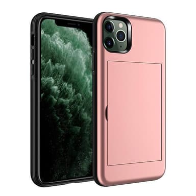 iPhone 11-deksel med kortspor TPU / PC Pink