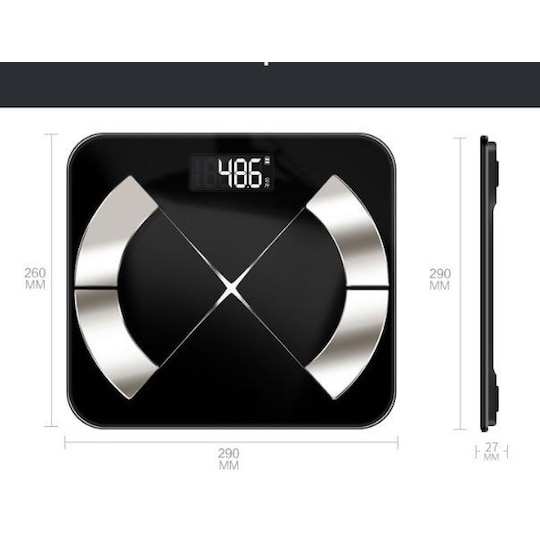Digital personlig skala med BMI-måling - Svart