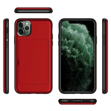 iPhone 11 Pro Max deksel med kortspor TPU / PC Rød