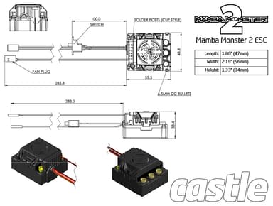 CC Mamba Monster 2 - 25V 1:8 Waterproof ESC