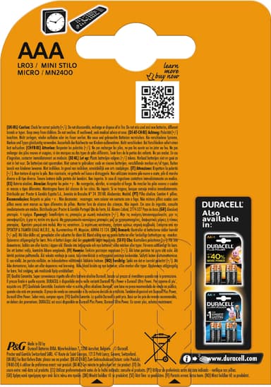 Duracell Simply AAA alkaline-batterier 4-pakk