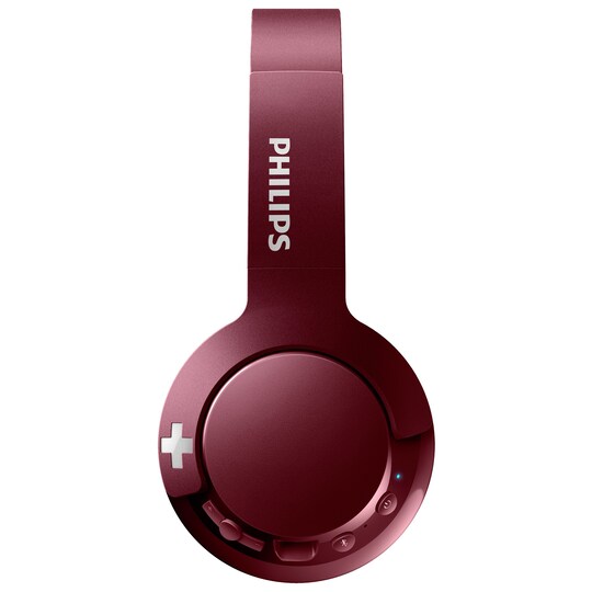 Philips Bass+ trådløse on-ear hodetelefoner (rød)