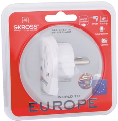 SKross reiseadapter for Europa