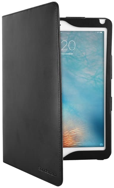 Sandstrøm iPad 9,7"/ Air/Air 2/Pro 9,7 etui av lær (sort)
