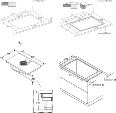 Eico kokeplate/ventilator med vifte EICO4982 integrert