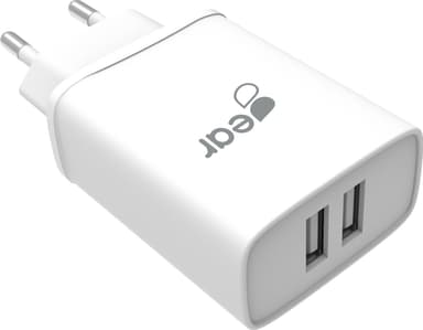 Gear 220V USB-A dobbel vegglader 665095