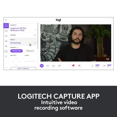 Logitech Brio 4K webkamera: Stream edition (sort)