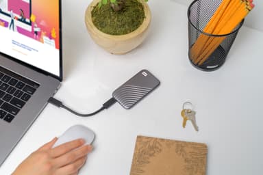 WD My Passport bærbar SSD-disk 2 TB (space grey)