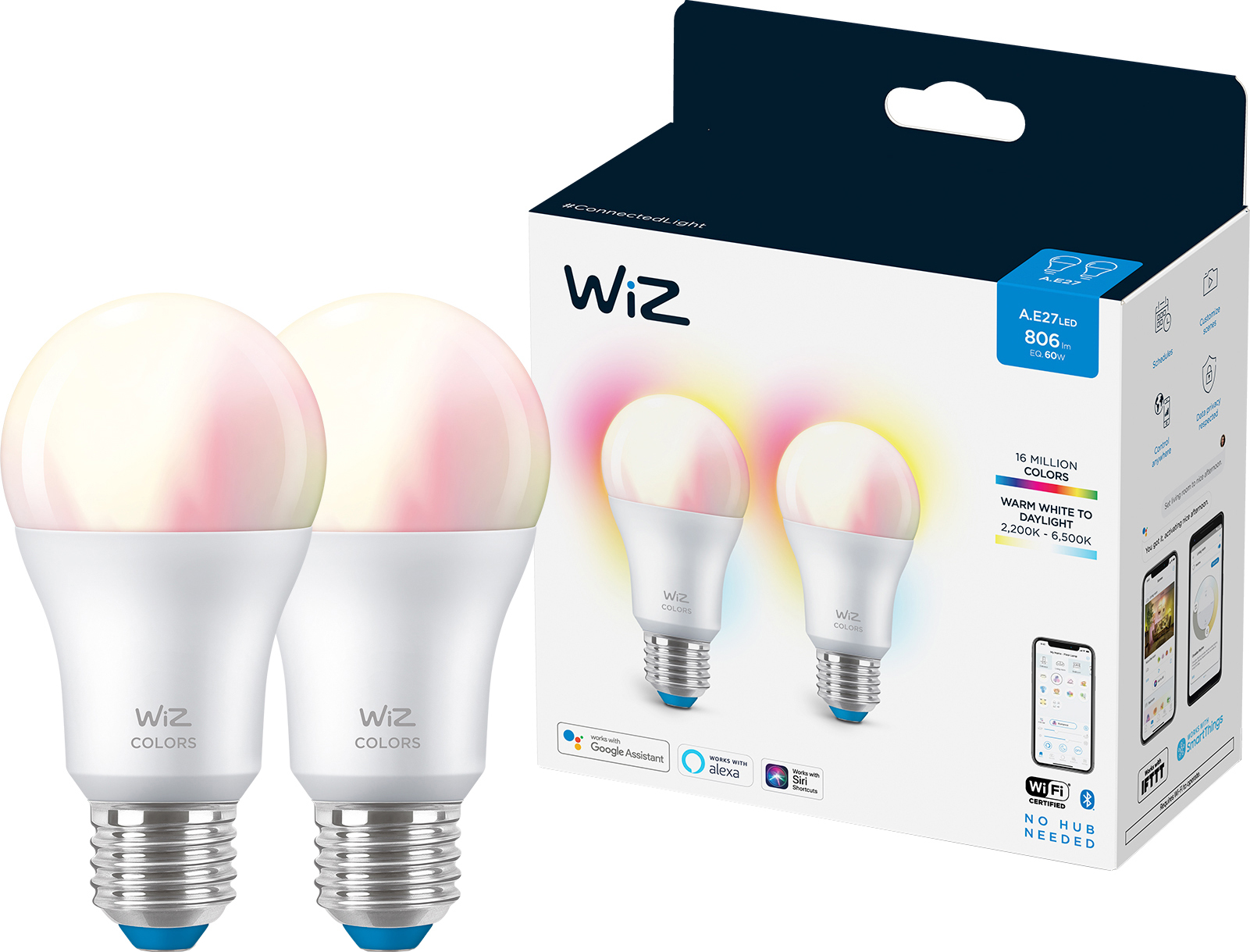 Wiz Connected Light LED-pære 60W A60 E27 RGB