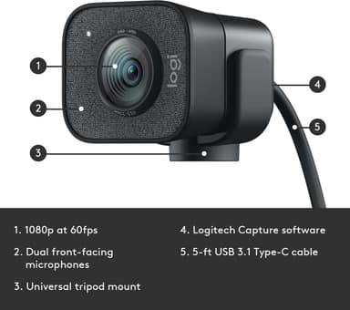 Logitech StreamCam kamera (grafitt)