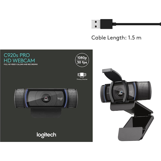 Logitech C920s Pro HD webkamera
