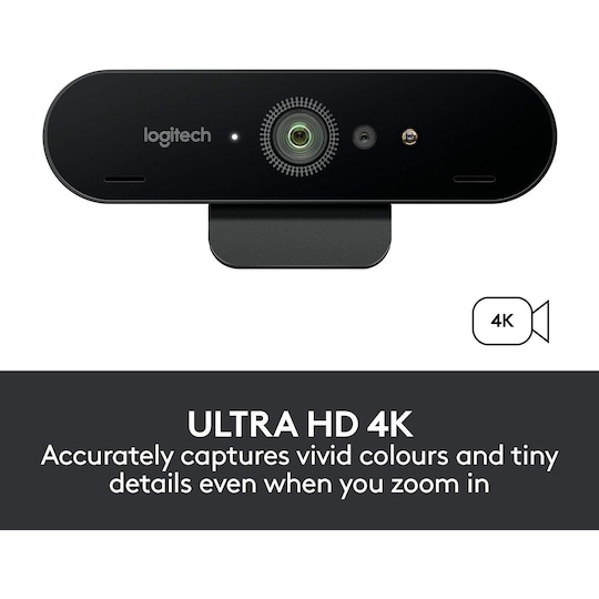 Logitech Brio 4K webkamera: Stream edition (sort)