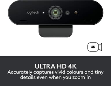 Logitech Brio 4K webkamera: Stream edition (sort)