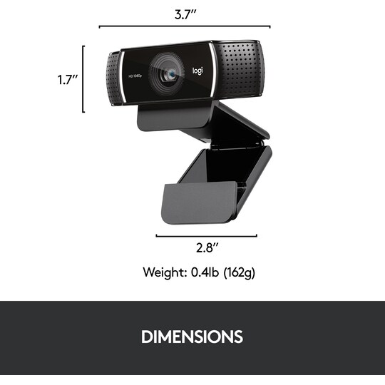 Logitech C922 Pro Stream webkamera Full HD 1080p stativ