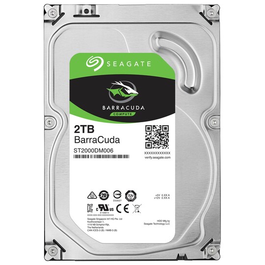 Seagate BarraCuda 3.5" intern harddisk (2 TB)