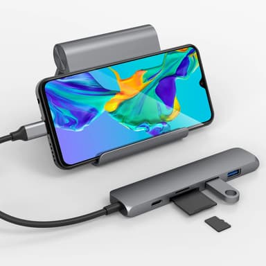 Hyper HyperDrive Bar USB-C 6-i-1 dockingstasjon (stellargrå)