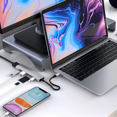 Hyper HyperDrive Bar USB-C 6-i-1 dockingstasjon (sølv)