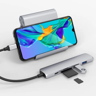 Hyper HyperDrive Bar USB-C 6-i-1 dockingstasjon (sølv)