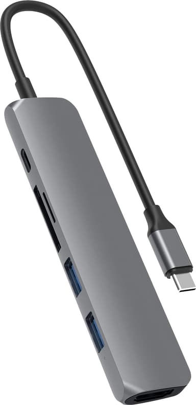 Hyper HyperDrive Bar USB-C 6-i-1 dockingstasjon (stellargrå)