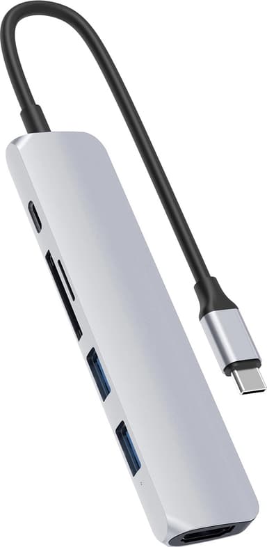 Hyper HyperDrive Bar USB-C 6-i-1 dockingstasjon (sølv)