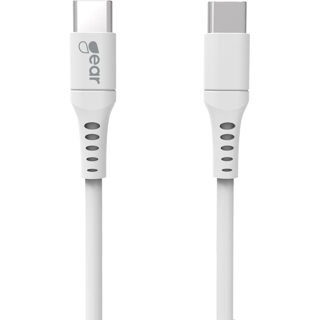 Gear USB-C til USB-C 2.0 kabel 2m (hvit)