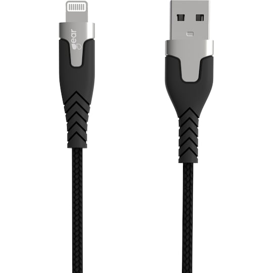 Gear USB-A til Lightning MFi Pro-klasse kabel 1,5m (sort)