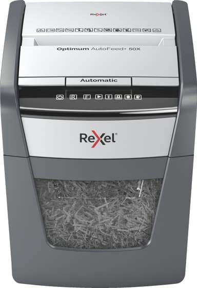 Rexel Optimum AutoFeed+ 50X makulator med krysskutting