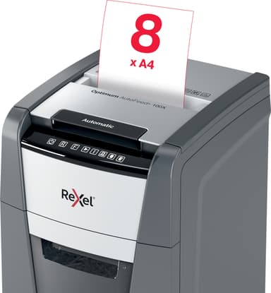 Rexel Optimum AutoFeed+ 100X makulator med krysskutting