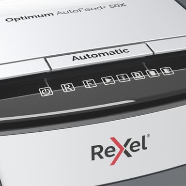 Rexel Optimum AutoFeed+ 50X makulator med krysskutting