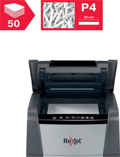 Rexel Optimum AutoFeed+ 50X makulator med krysskutting