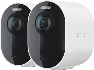 Arlo Ultra 2 4K trådløst sikkerhetskamera (2-pakning, hvit)