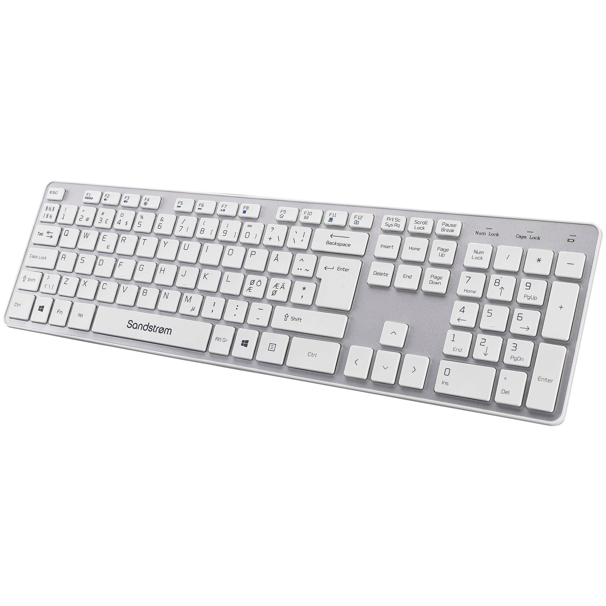 Hvitt tastatur