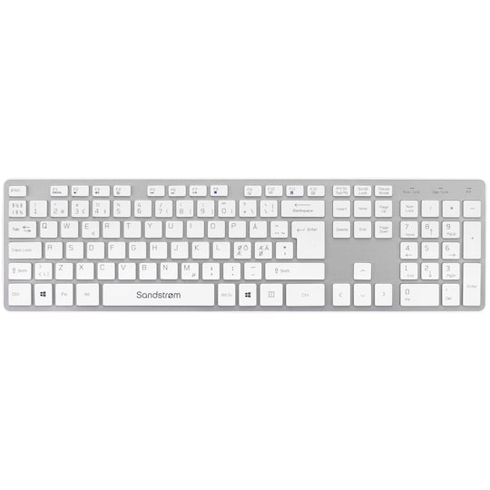 Sandstrøm trådløst tastatur (hvit/grå)