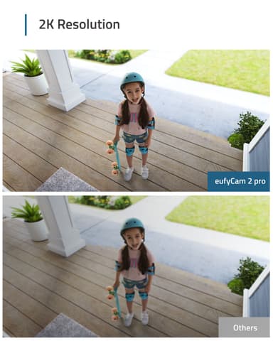 Eufy Cam 2 Pro trådløst 2K QHD smart tilleggskamera (hvitt)