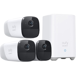 Eufy Cam 2 Pro 3-pakk+Eufy Security HomeBase 2 smart overvåkningssett