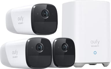 Eufy Cam 2 Pro 3-pakk+Eufy Security HomeBase 2 smart overvåkningssett